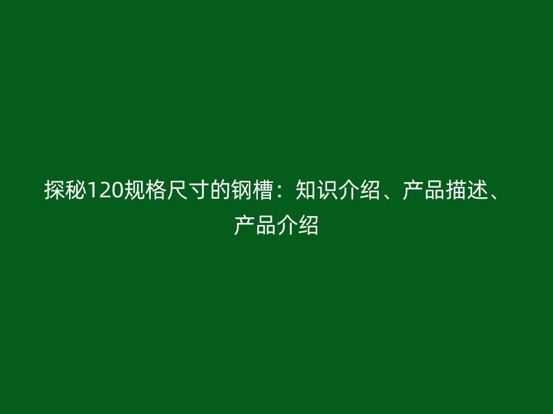 探秘120規(guī)格尺寸的鋼槽：知識(shí)介紹、產(chǎn)品描述、產(chǎn)品介紹