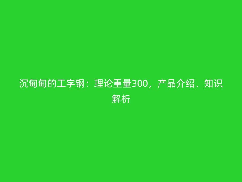 沉甸甸的工字鋼：理論重量300，產(chǎn)品介紹、知識(shí)解析