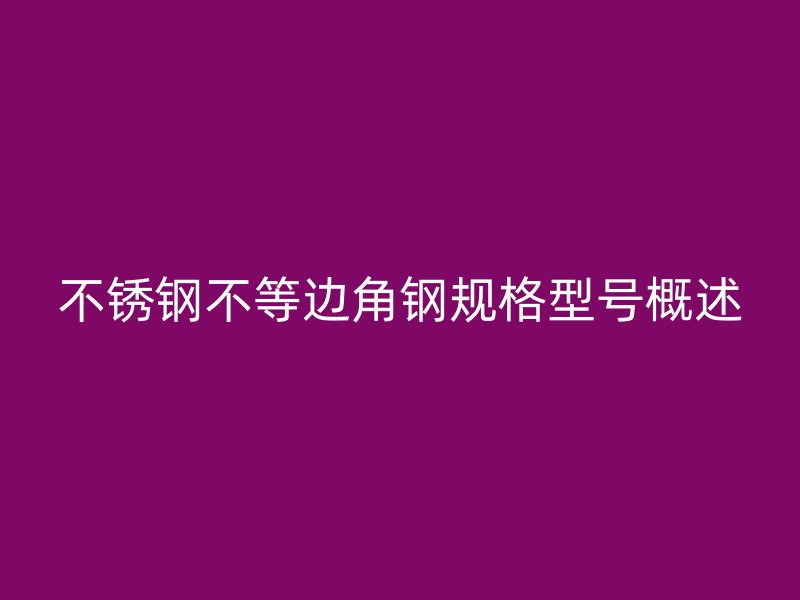 不銹鋼不等邊角鋼規(guī)格型號(hào)概述