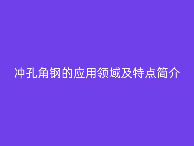 沖孔角鋼的應(yīng)用領(lǐng)域及特點(diǎn)簡介