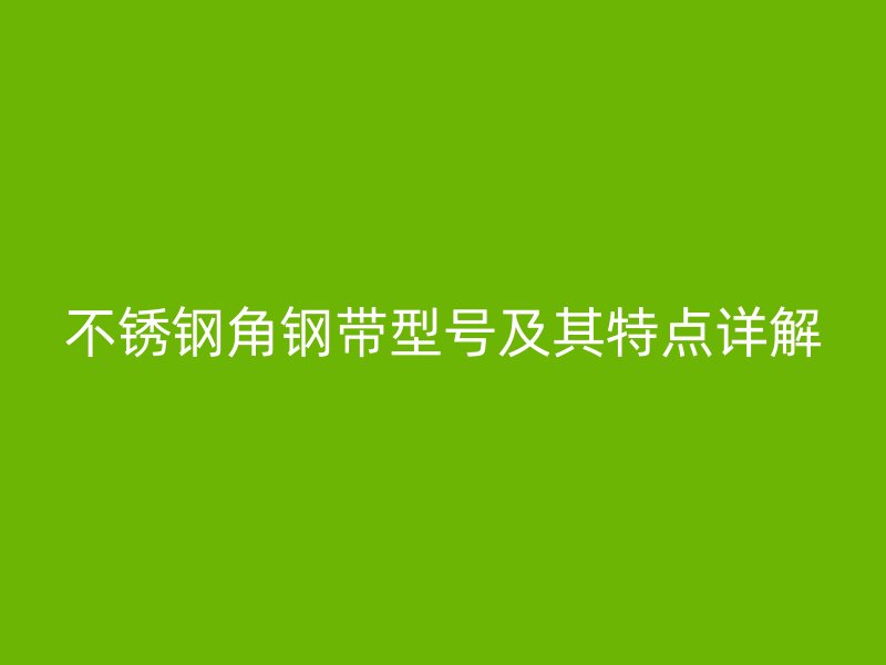不銹鋼角鋼帶型號及其特點(diǎn)詳解